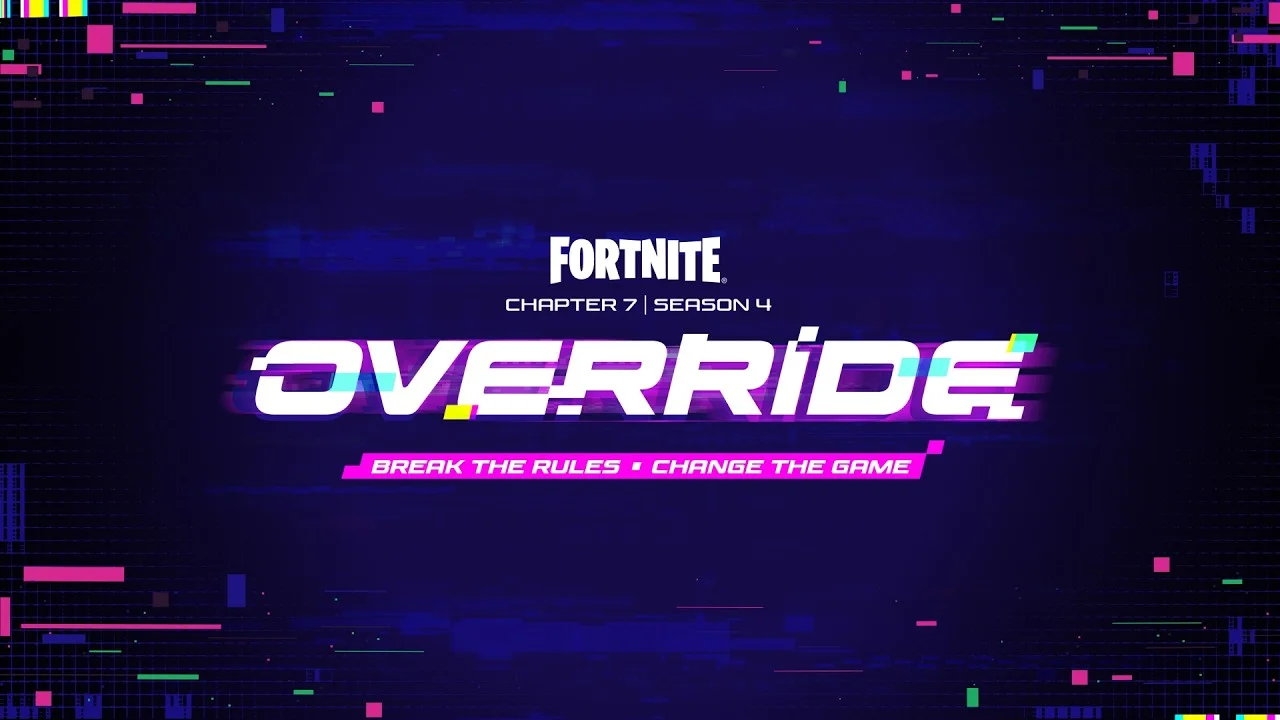 Chapter 7 Season 4: Override title card - Break the Rules, Change the Game