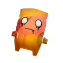 Unnamed orange cardboard Sprite with a worried face
